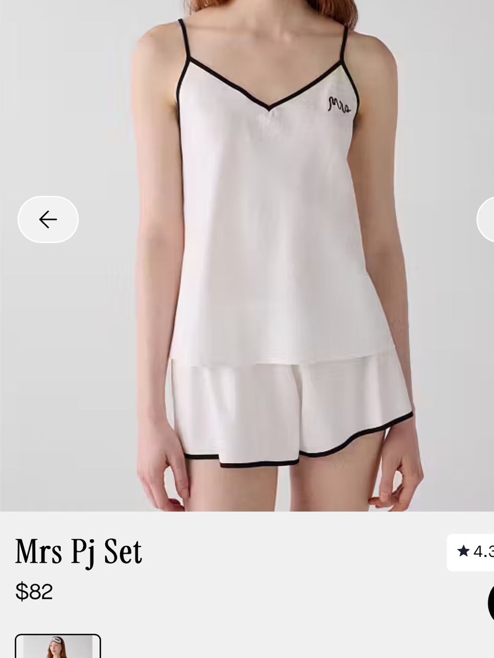 kate spade “Mrs.”
Bridal White Cami & Shorts Pajama Set